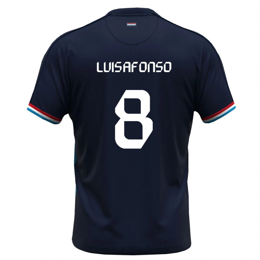 Danxen Dámské Lucembursko Hugo Luis Afonso #8 Královská Modrá Červená Daleko Hráčské Dresy 26-28 Dres