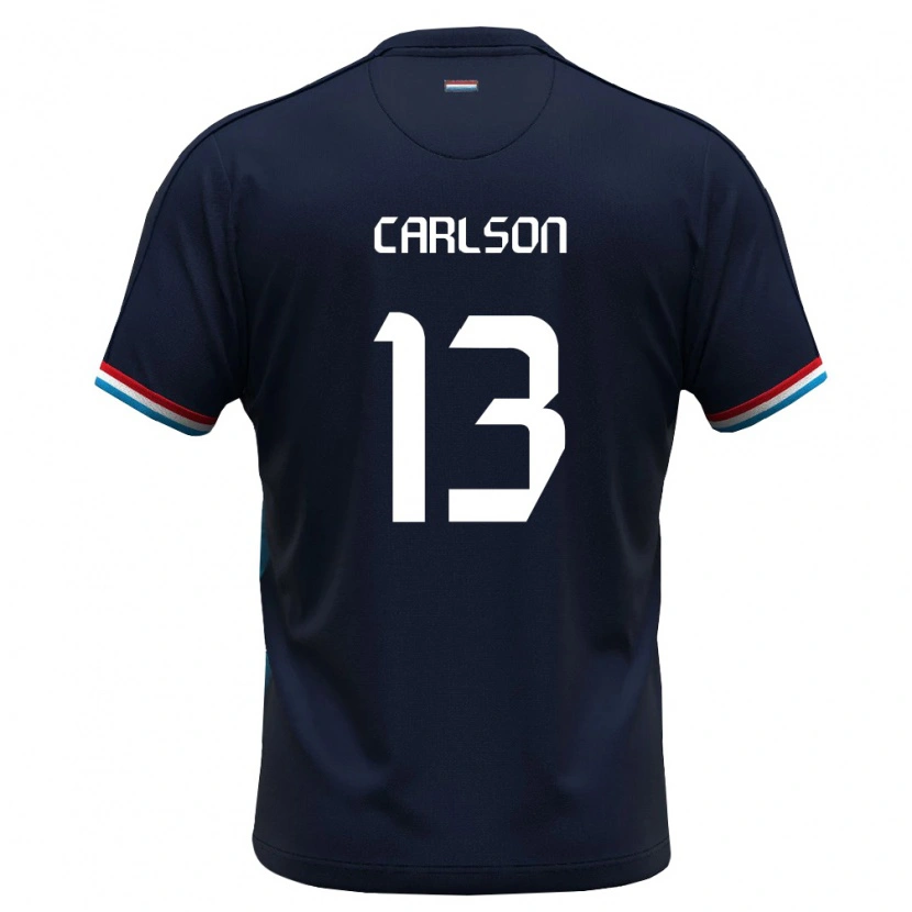 Danxen Dámské Lucembursko Dirk Carlson #13 Královská Modrá Červená Daleko Hráčské Dresy 26-28 Dres