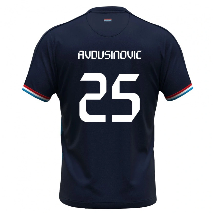 Danxen Dámské Lucembursko Kenan Avdusinovic #25 Královská Modrá Červená Daleko Hráčské Dresy 26-28 Dres