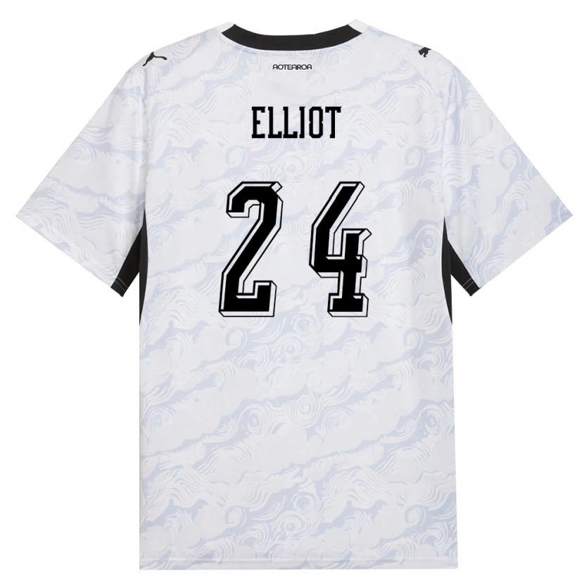 Danxen Dámské Nový Zéland Callan Elliot #24 Černá Bílá Daleko Hráčské Dresy 26-28 Dres