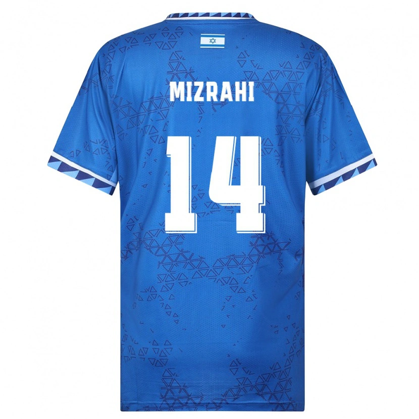 Danxen Dámské Izrael Guy Mizrahi #14 Modrá Bílá Daleko Hráčské Dresy 26-28 Dres