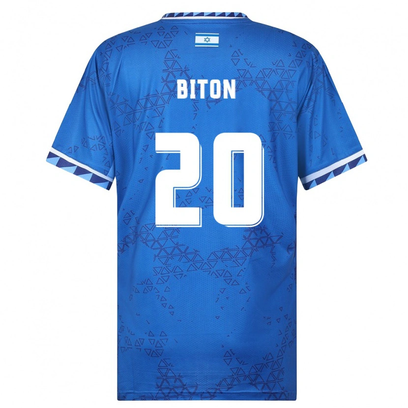 Danxen Dámské Izrael Dan Biton #20 Modrá Bílá Daleko Hráčské Dresy 26-28 Dres