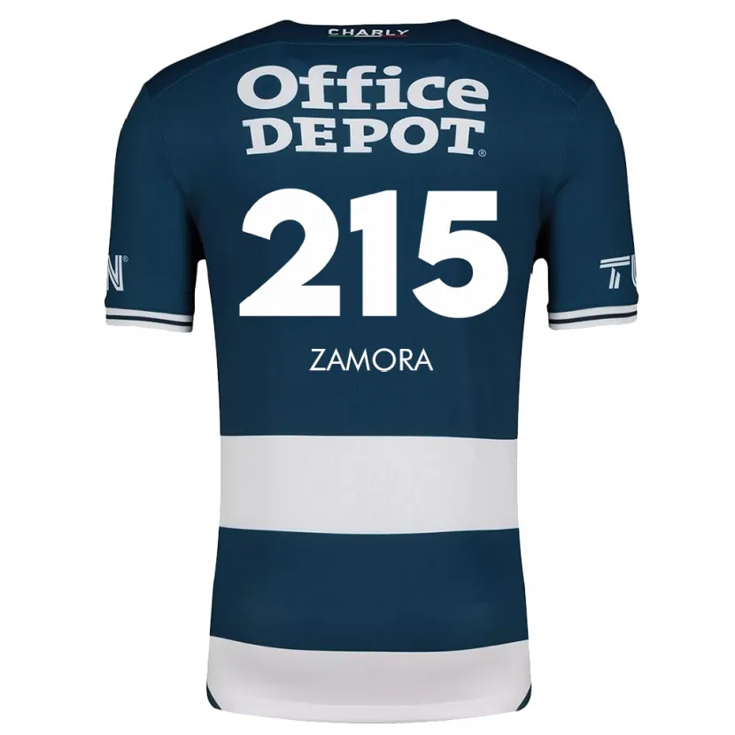 Danxen Dětské Yahir Zamora #215 Modrá Bílá Domů Hráčské Dresy 2024/25 Dres