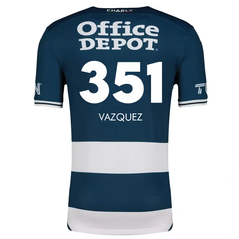 Danxen Dětské Maximo Vázquez #351 Modrá Bílá Domů Hráčské Dresy 2024/25 Dres