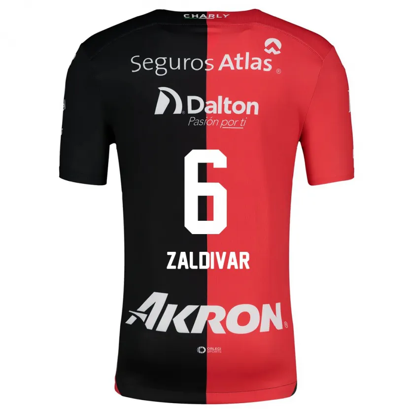 Danxen Dětské Édgar Zaldívar #6 Červená Černá Domů Hráčské Dresy 2024/25 Dres