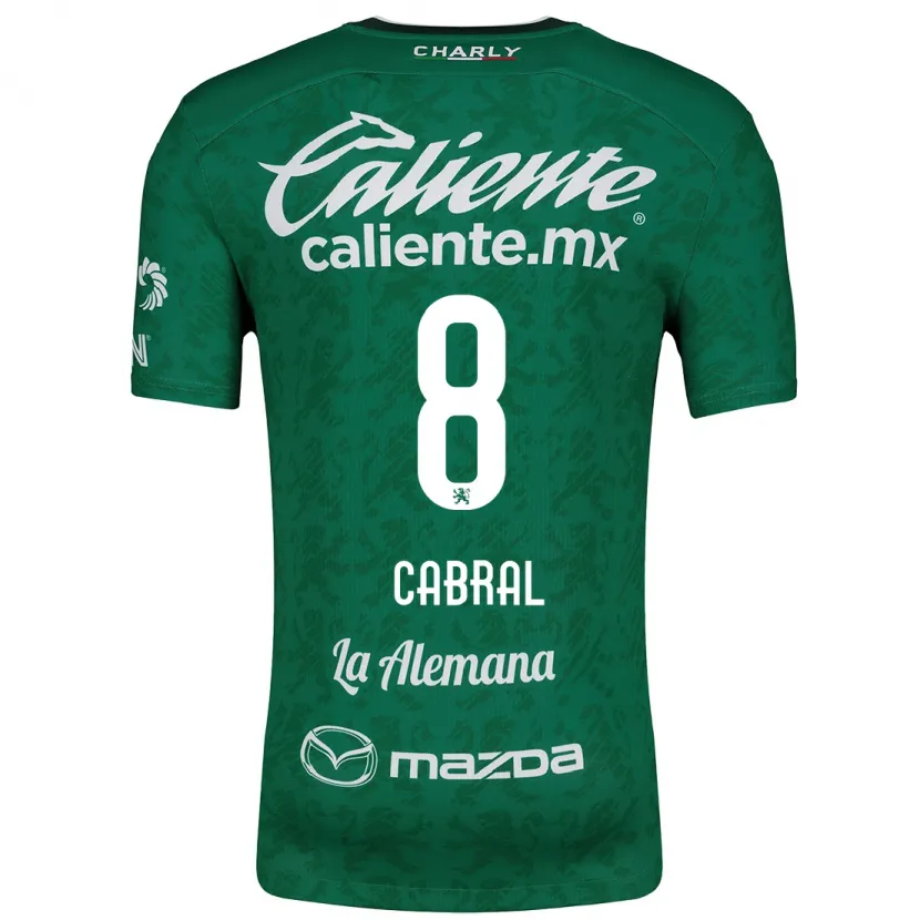 Danxen Dětské Luciano Cabral #8 Zelená Bílá Domů Hráčské Dresy 2024/25 Dres