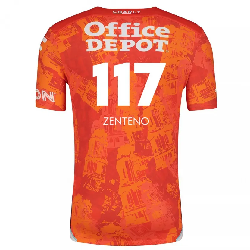 Danxen Dětské Gustavo Zenteno #117 Oranžová Bílá Daleko Hráčské Dresy 2024/25 Dres