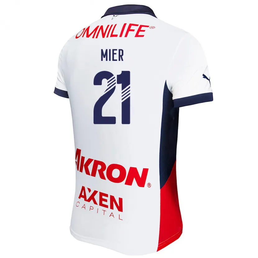 Danxen Dětské Hiram Mier #21 Bílá Červená Modrá Daleko Hráčské Dresy 2024/25 Dres
