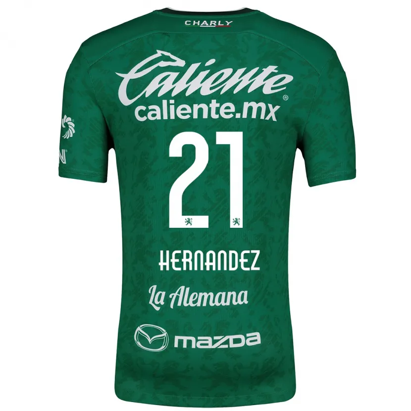 Danxen Pánské Alexa Hernández #21 Zelená Bílá Domů Hráčské Dresy 2024/25 Dres