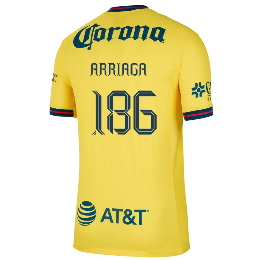 Danxen Pánské Diego Arriaga #186 Žlutá Modrá Domů Hráčské Dresy 2024/25 Dres