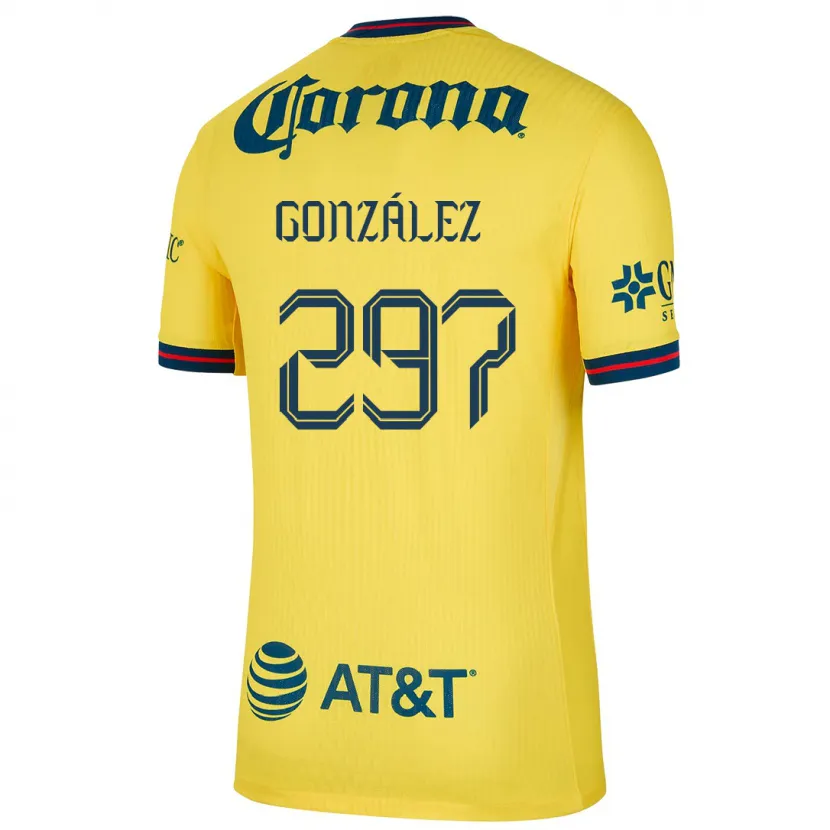 Danxen Pánské Océlotl González #297 Žlutá Modrá Domů Hráčské Dresy 2024/25 Dres