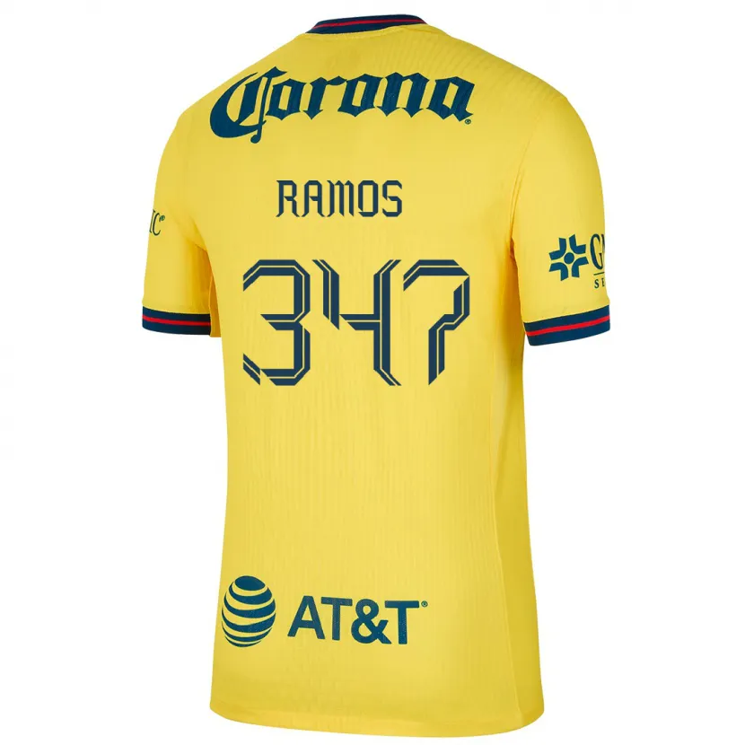 Danxen Pánské Luis Ramos #347 Žlutá Modrá Domů Hráčské Dresy 2024/25 Dres