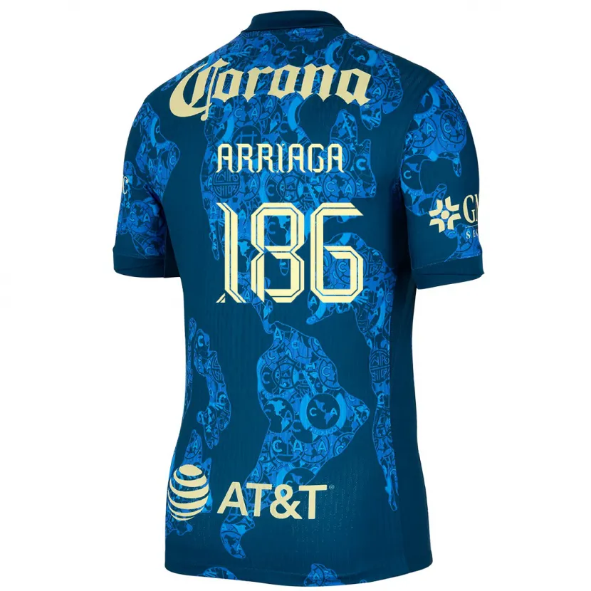 Danxen Pánské Diego Arriaga #186 Modrá Žlutá Daleko Hráčské Dresy 2024/25 Dres