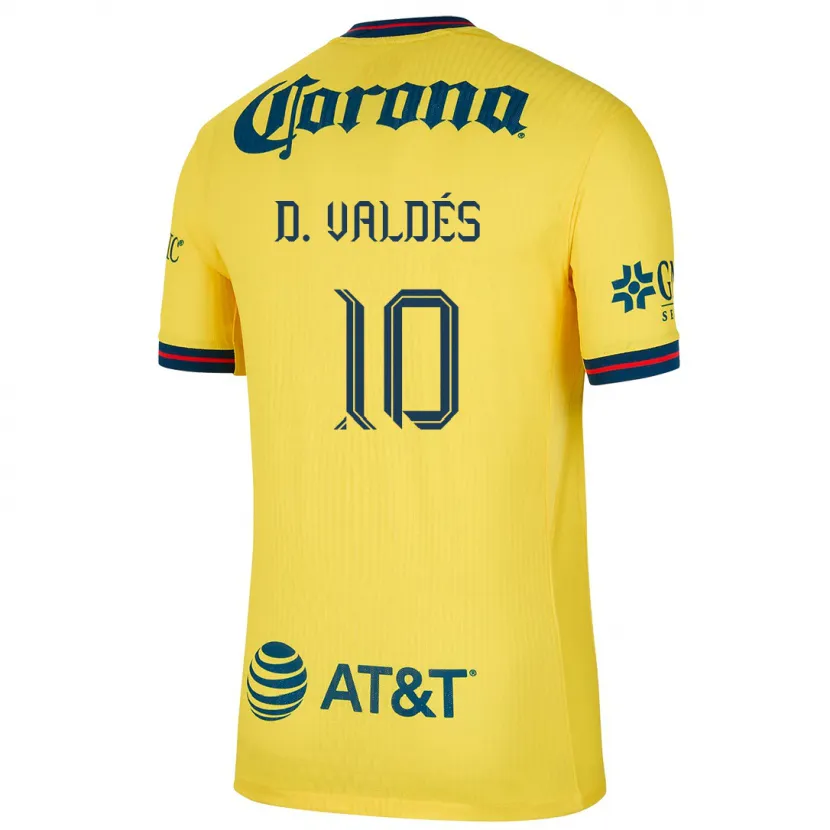 Danxen Dámské Diego Valdés #10 Žlutá Modrá Domů Hráčské Dresy 2024/25 Dres
