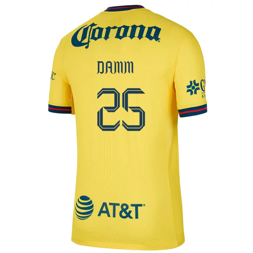 Danxen Dámské Jurgen Damm #25 Žlutá Modrá Domů Hráčské Dresy 2024/25 Dres