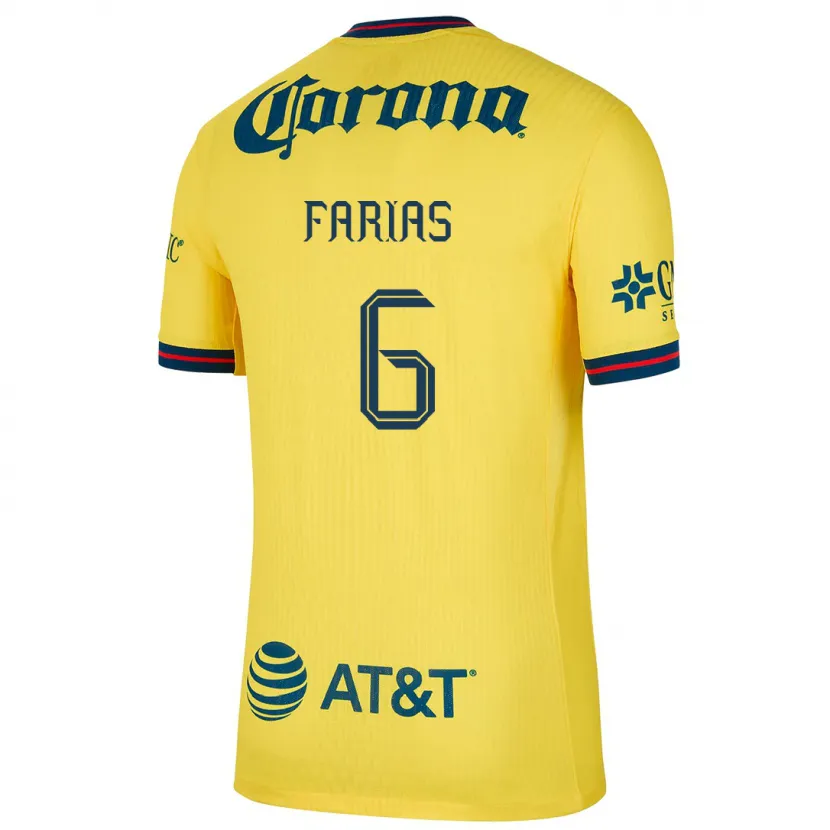 Danxen Dámské Janelly Farias #6 Žlutá Modrá Domů Hráčské Dresy 2024/25 Dres