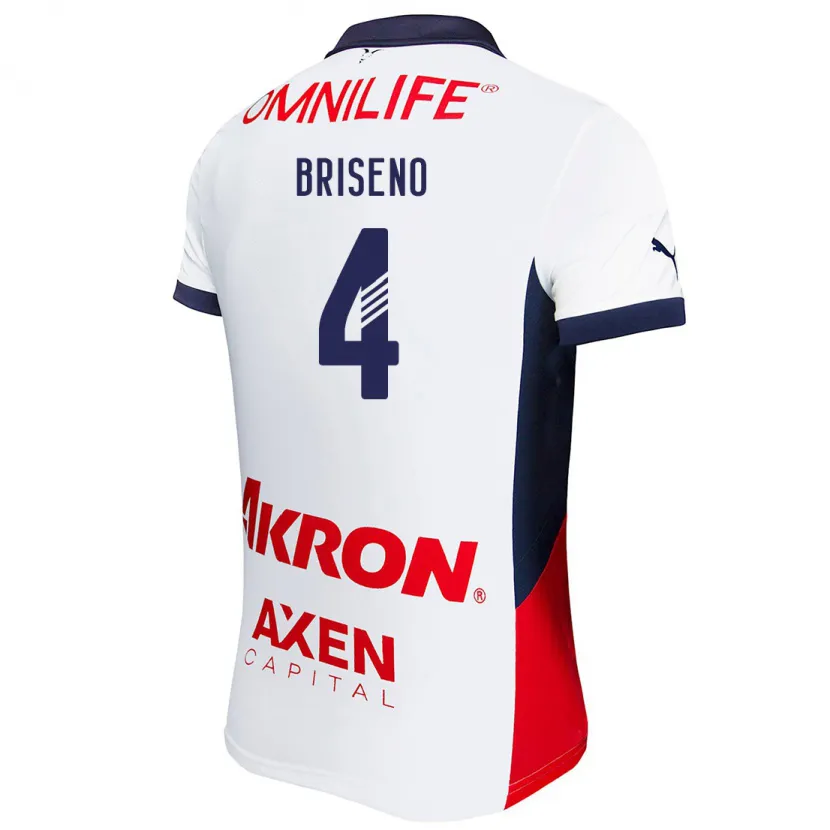 Danxen Dámské Antonio Briseño #4 Bílá Červená Modrá Daleko Hráčské Dresy 2024/25 Dres