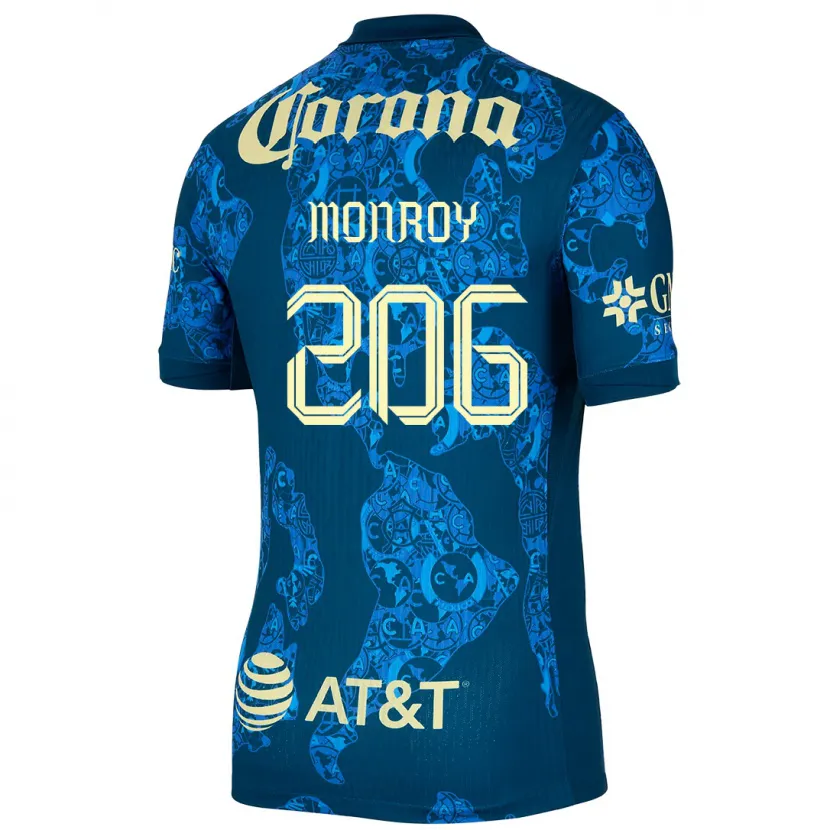 Danxen Dámské Diego Monroy #206 Modrá Žlutá Daleko Hráčské Dresy 2024/25 Dres