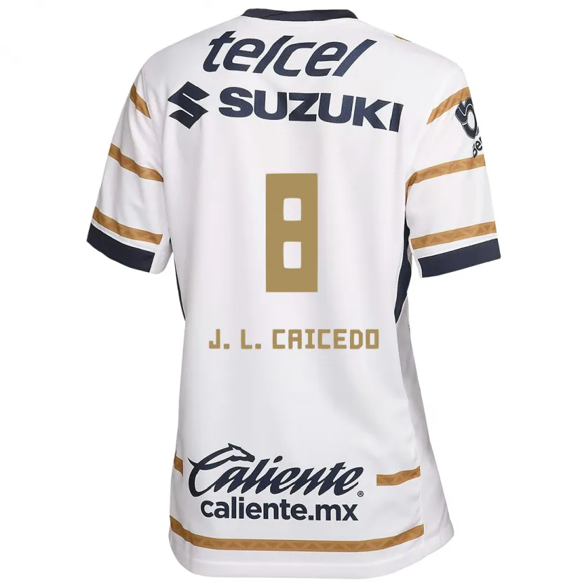 Danxen Dětské José Caicedo #8 Bílý Obsidián Domů Hráčské Dresy 2024/25 Dres