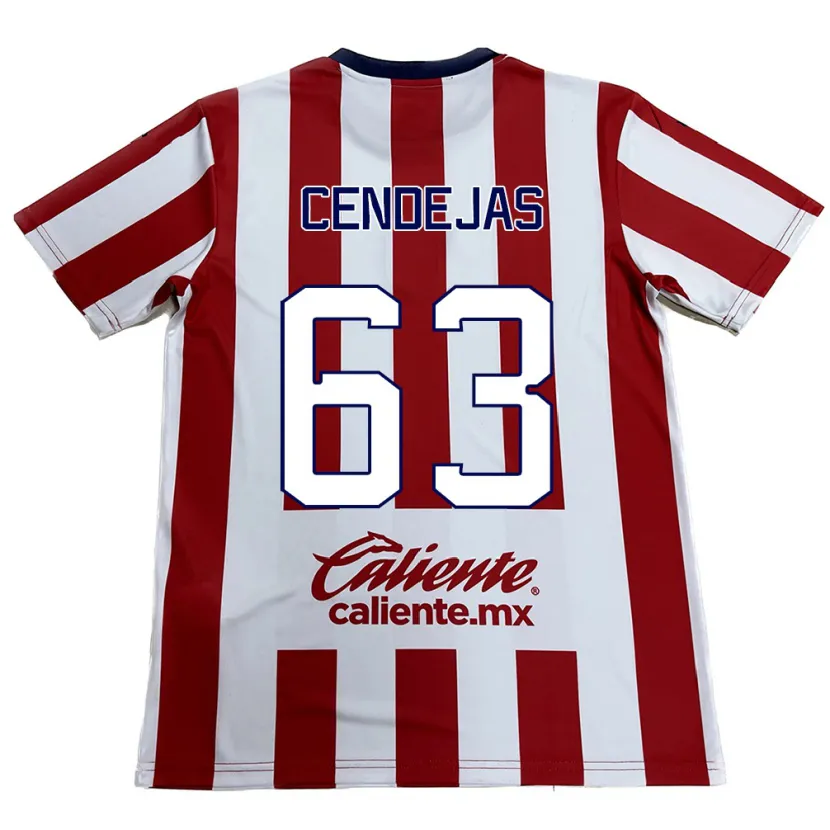 Danxen Dětské Matías Cendejas #63 Červená Bílá Domů Hráčské Dresy 2024/25 Dres
