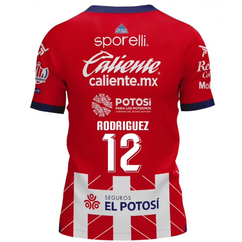 Danxen Dětské David Rodríguez #12 Červená Bílá Domů Hráčské Dresy 2024/25 Dres