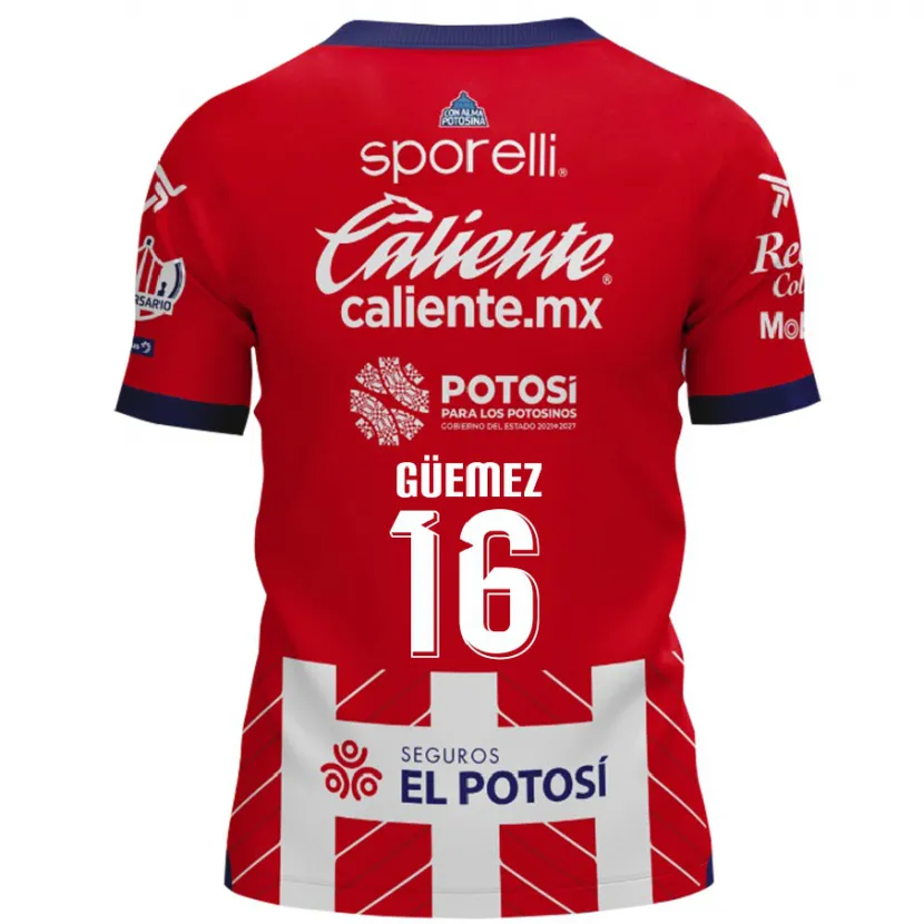 Danxen Dětské Javier Güemez #16 Červená Bílá Domů Hráčské Dresy 2024/25 Dres