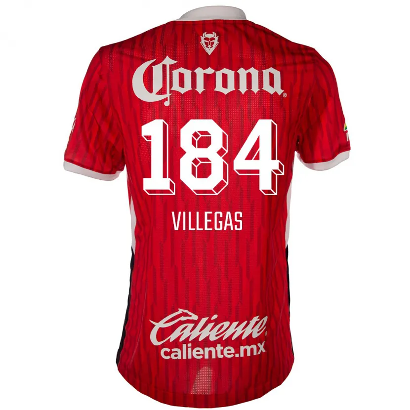 Danxen Dětské Abraham Villegas #184 Červená Bílá Domů Hráčské Dresy 2024/25 Dres