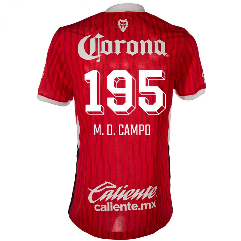 Danxen Dětské Arturo Martín Del Campo #195 Červená Bílá Domů Hráčské Dresy 2024/25 Dres
