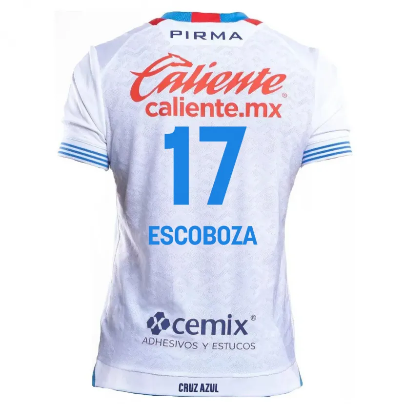 Danxen Dětské Alonso Escoboza #17 Bílá Modrá Daleko Hráčské Dresy 2024/25 Dres