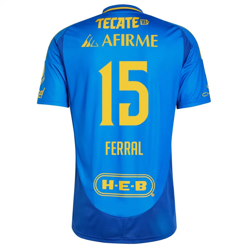 Danxen Dětské Cristina Ferral #15 Modrá Žlutá Daleko Hráčské Dresy 2024/25 Dres