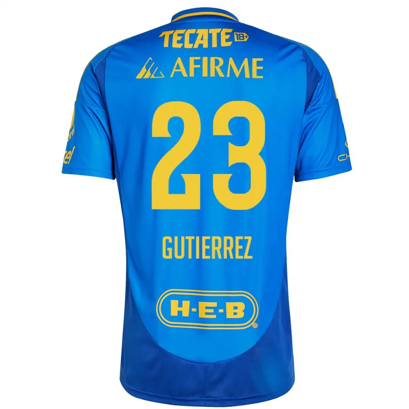 Danxen Dětské Jana Gutierrez #23 Modrá Žlutá Daleko Hráčské Dresy 2024/25 Dres