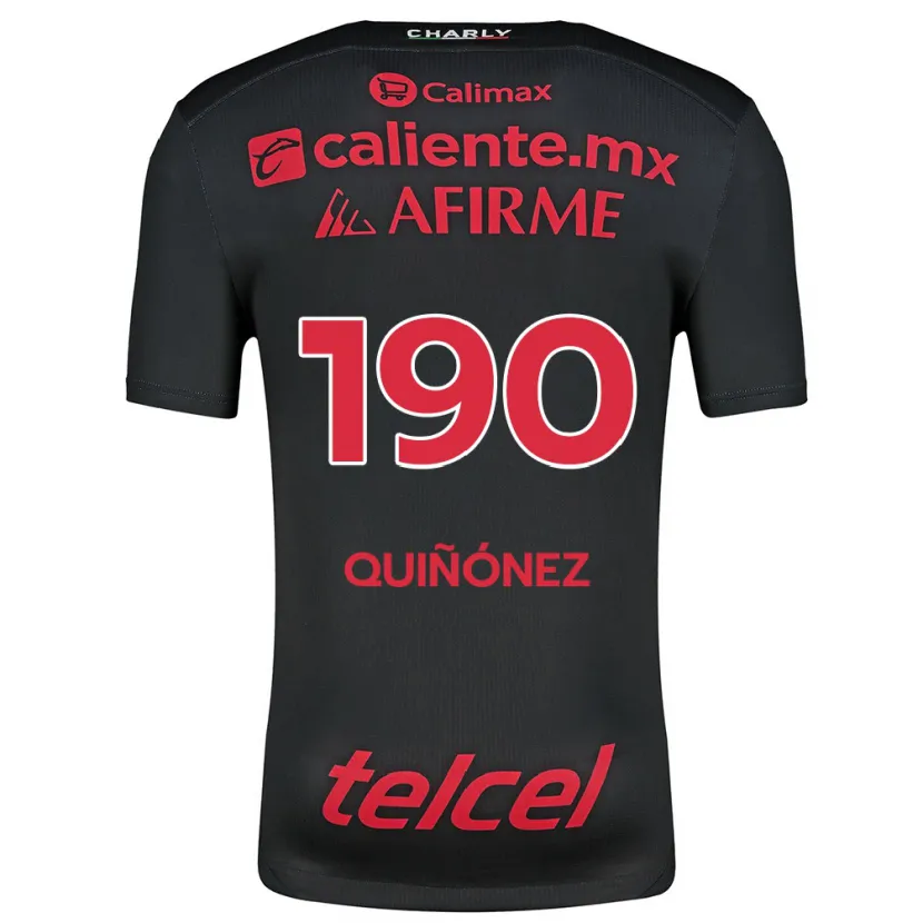 Danxen Pánské Martín Quiñónez #190 Černá Červená Domů Hráčské Dresy 2024/25 Dres