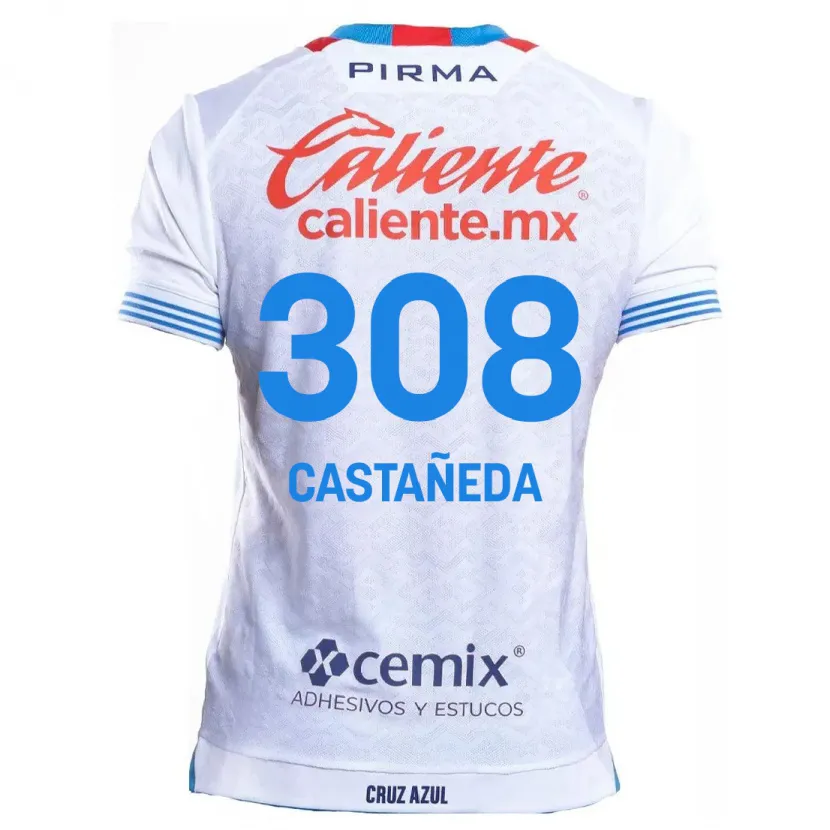 Danxen Pánské Emiliano Castañeda #308 Bílá Modrá Daleko Hráčské Dresy 2024/25 Dres