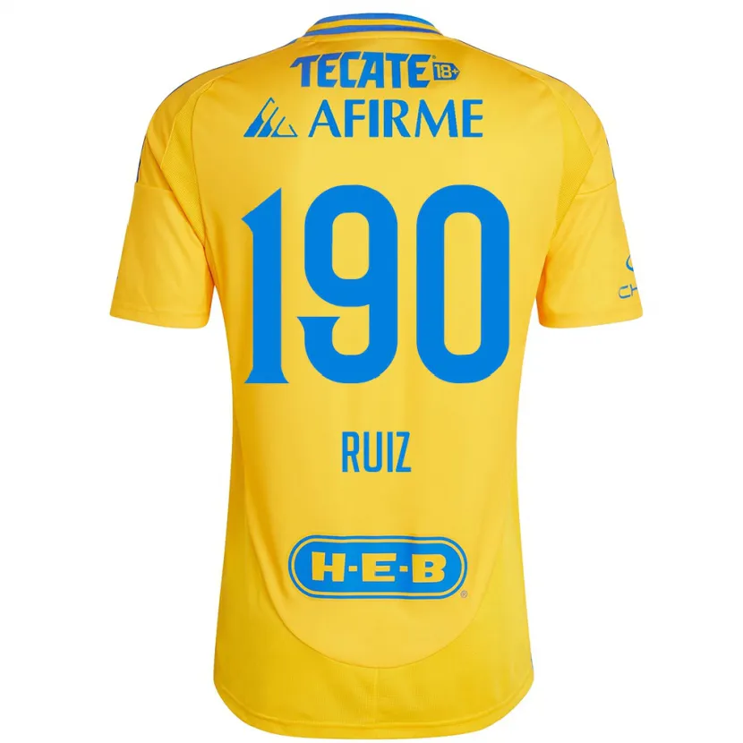 Danxen Dámské Óscar Ruiz #190 Zlatožlutá Domů Hráčské Dresy 2024/25 Dres