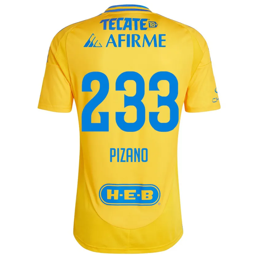Danxen Dámské Juan Pizano #233 Zlatožlutá Domů Hráčské Dresy 2024/25 Dres