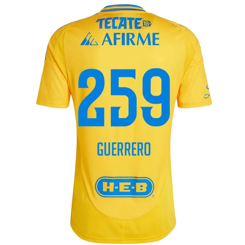 Danxen Dámské Erick Guerrero #259 Zlatožlutá Domů Hráčské Dresy 2024/25 Dres