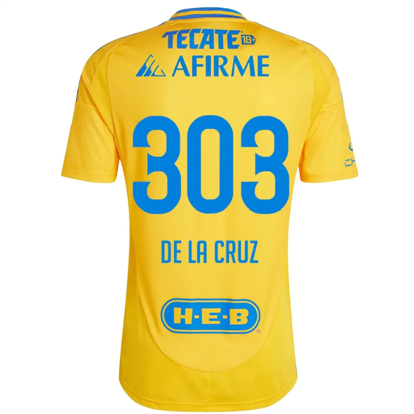 Danxen Dámské Erick De La Cruz #303 Zlatožlutá Domů Hráčské Dresy 2024/25 Dres