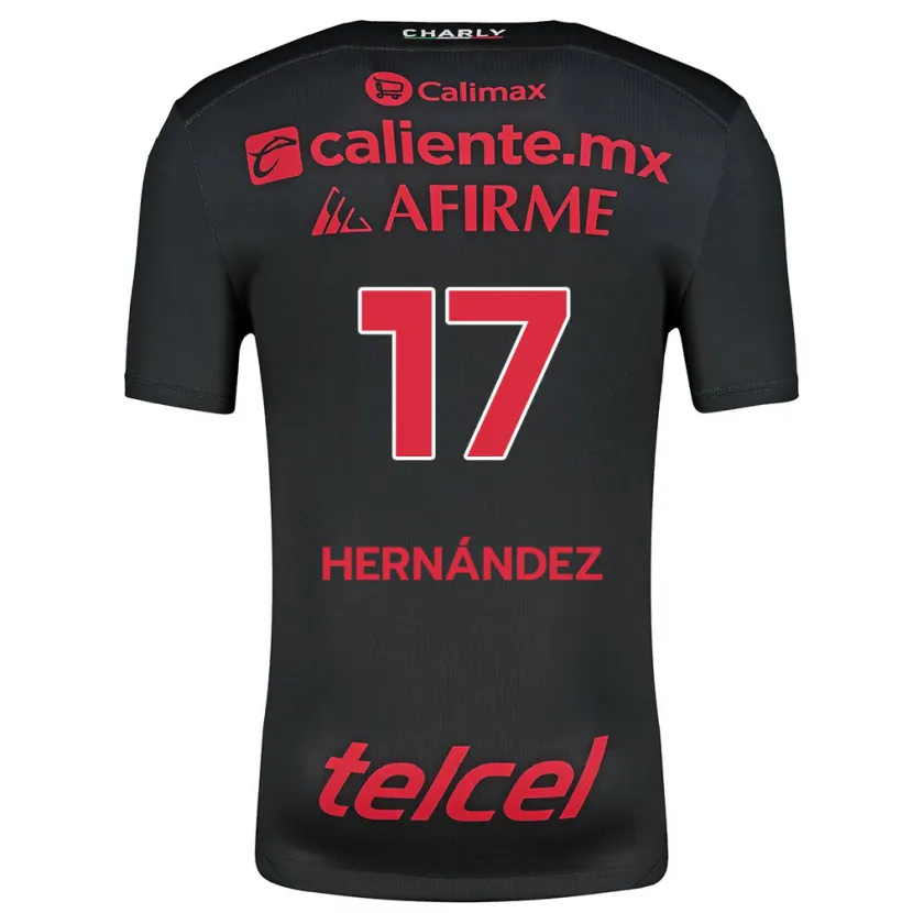 Danxen Dámské Rubén Hernández #17 Černá Červená Domů Hráčské Dresy 2024/25 Dres