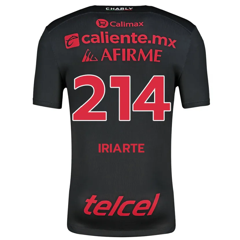Danxen Dámské Oliver Iriarte #214 Černá Červená Domů Hráčské Dresy 2024/25 Dres