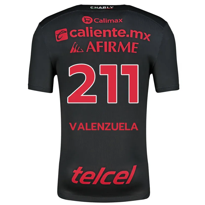 Danxen Dámské Aldieri Valenzuela #211 Černá Červená Domů Hráčské Dresy 2024/25 Dres