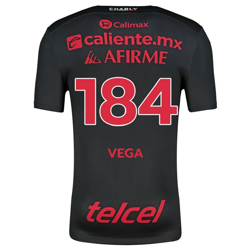 Danxen Dámské Daniel Vega #184 Černá Červená Domů Hráčské Dresy 2024/25 Dres