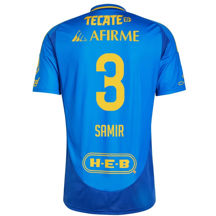 Danxen Dámské Samir Caetano #3 Modrá Žlutá Daleko Hráčské Dresy 2024/25 Dres
