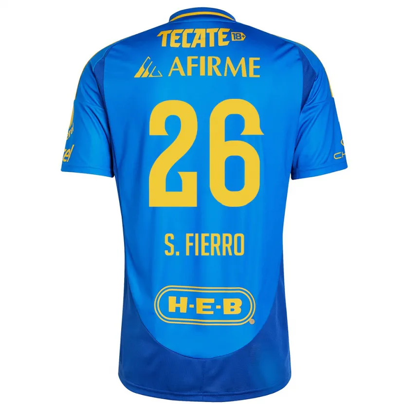 Danxen Dámské Sebastián Fierro #26 Modrá Žlutá Daleko Hráčské Dresy 2024/25 Dres