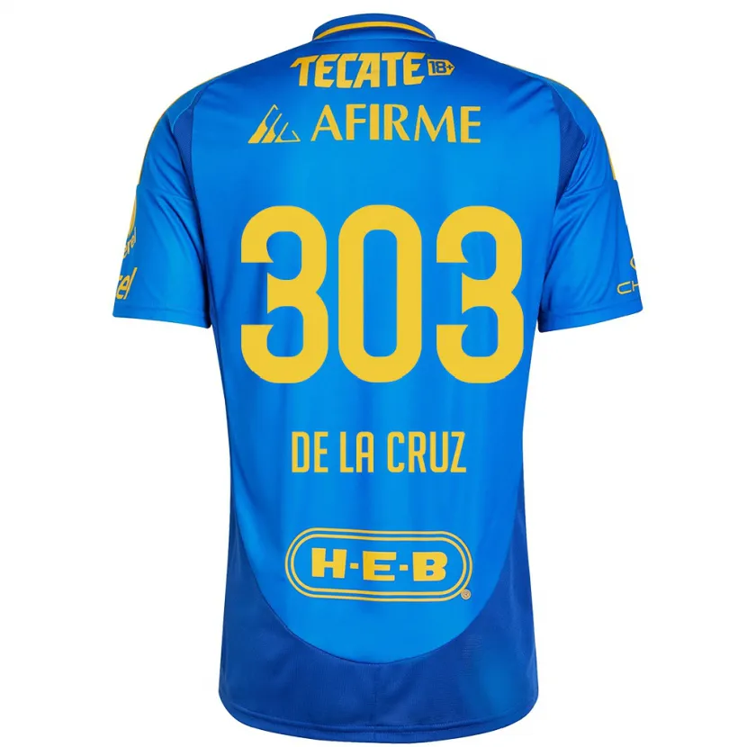 Danxen Dámské Erick De La Cruz #303 Modrá Žlutá Daleko Hráčské Dresy 2024/25 Dres