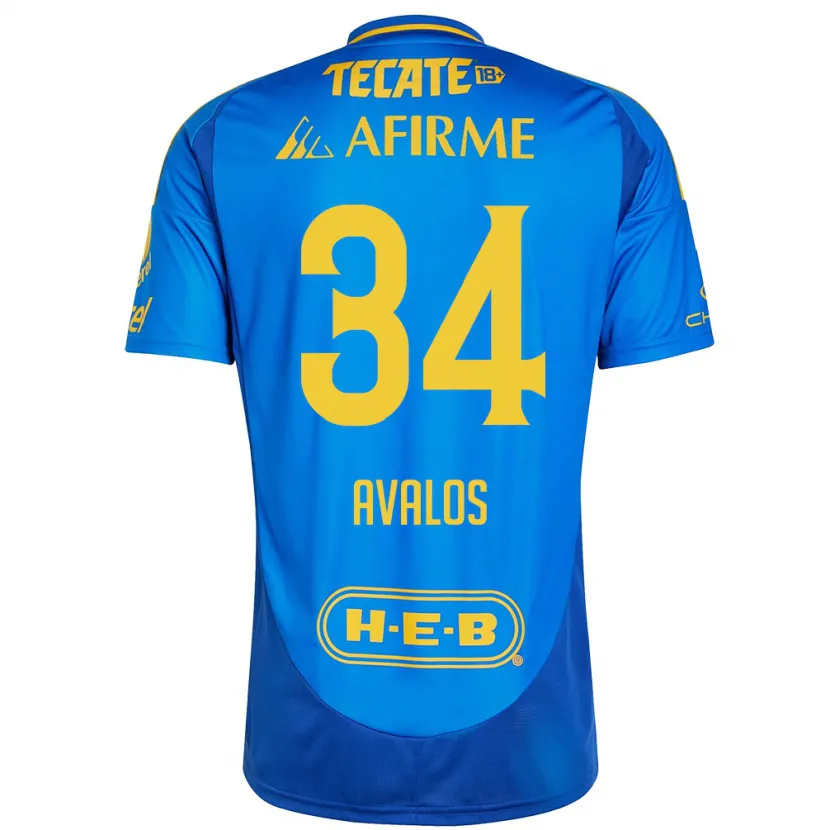 Danxen Dámské Erick Avalos #34 Modrá Žlutá Daleko Hráčské Dresy 2024/25 Dres