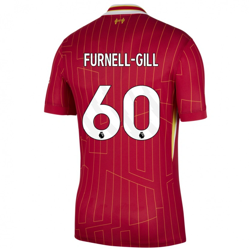 Danxen Dětské Luca Furnell-Gill #60 Červená Žlutá Bílá Domů Hráčské Dresy 2024/25 Dres