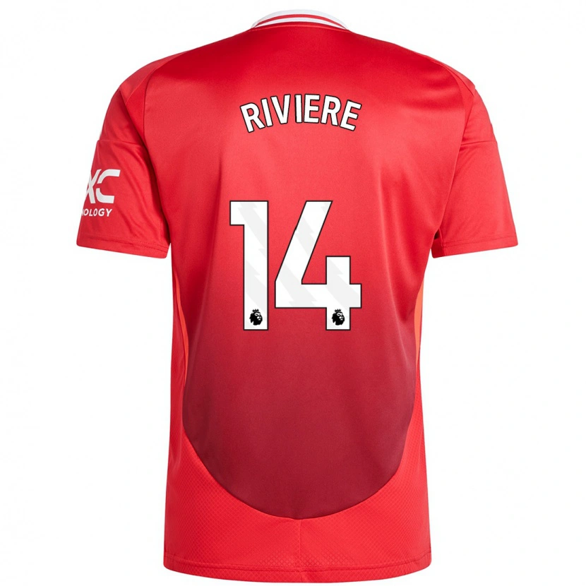 Danxen Dětské Jayde Riviere #14 Jasně Červená Domů Hráčské Dresy 2024/25 Dres