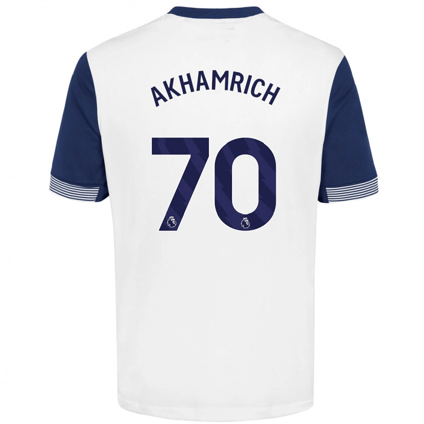 Danxen Dětské Yusuf Akhamrich #70 Bílá Modrá Domů Hráčské Dresy 2024/25 Dres