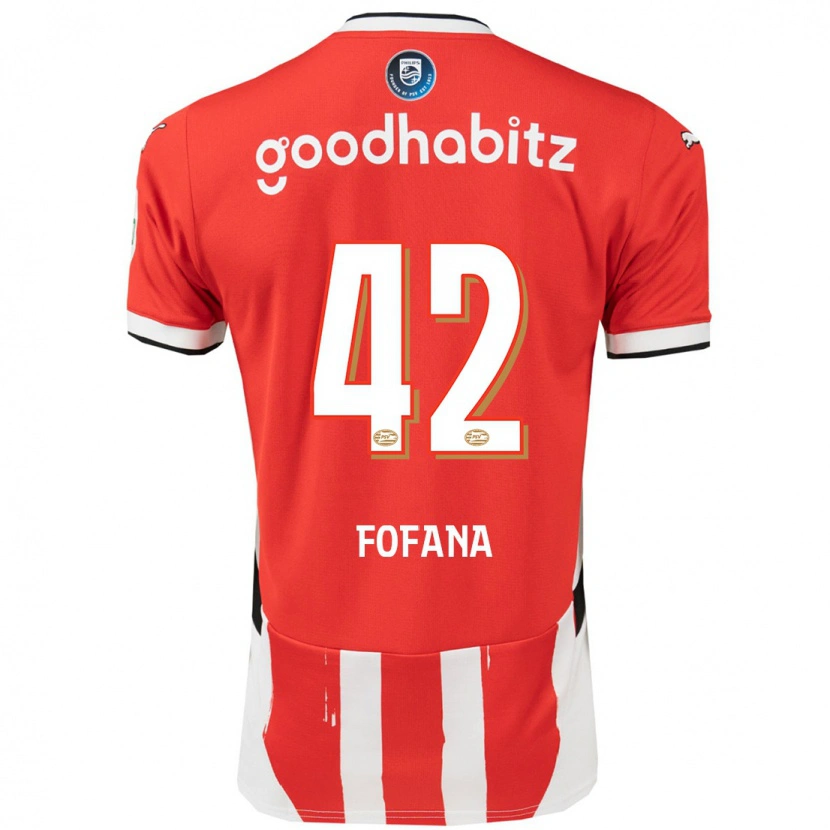 Danxen Dětské Fodé Fofana #42 Červená Bílá Domů Hráčské Dresy 2024/25 Dres