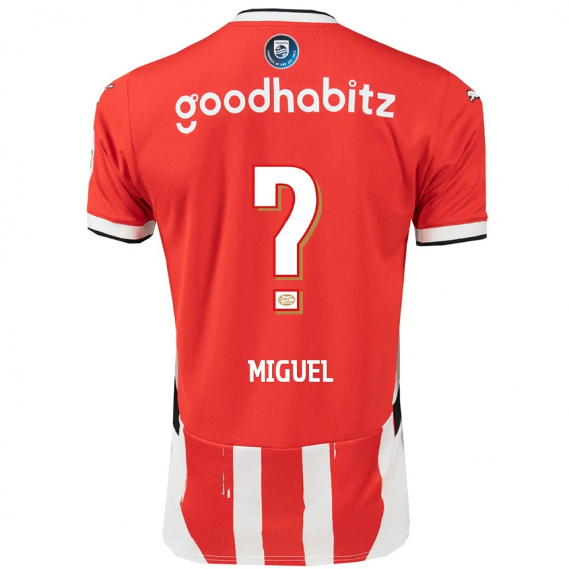 Danxen Dětské Yani Miguel #0 Červená Bílá Domů Hráčské Dresy 2024/25 Dres